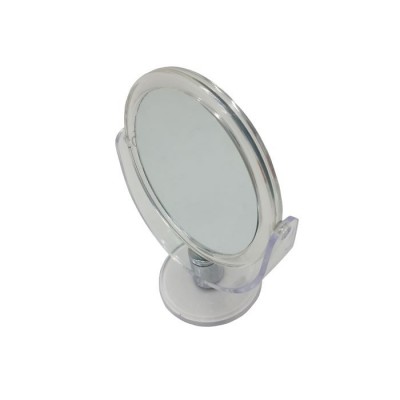 round plastic base solid color double-sided 1X/5X magnification table stand mirror